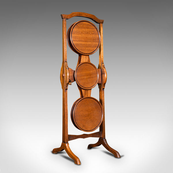 Antique Monoplane Folding Cake Stand, Mahogany, Afternoon Tea, Table, Edwardian