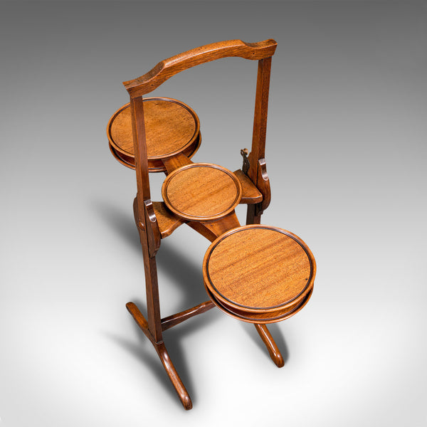 Antique Monoplane Folding Cake Stand, Mahogany, Afternoon Tea, Table, Edwardian