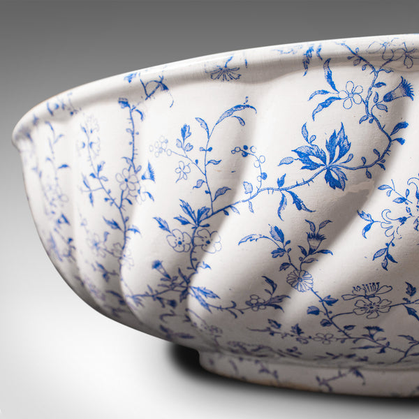 Large Vintage Salad Bowl, English, Ceramic, Serving, Fruit Dish, Circa 1930