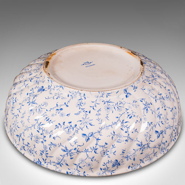 Large Vintage Salad Bowl, English, Ceramic, Serving, Fruit Dish, Circa 1930