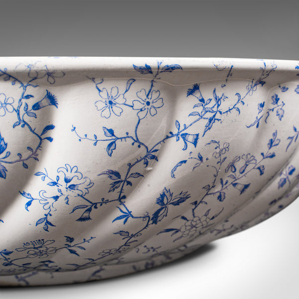 Large Vintage Salad Bowl, English, Ceramic, Serving, Fruit Dish, Circa 1930