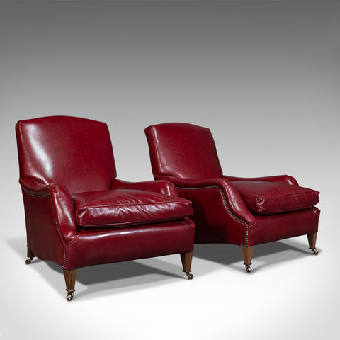 Pair Of Bespoke Leather, Club Armchairs, 'The Dutchman' – chairs by London Fine