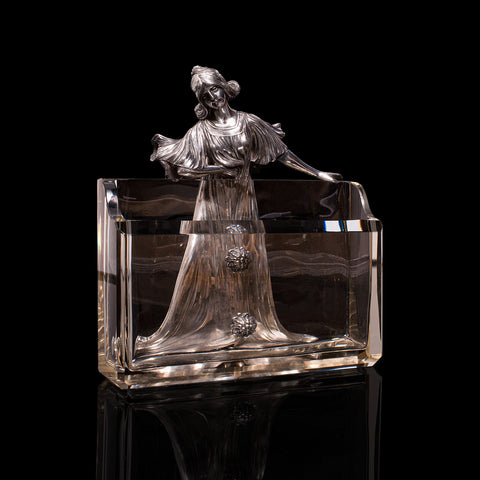 Antique Letter Holder, German, Desk Tidy, Art Nouveau, After WMF, Edwardian