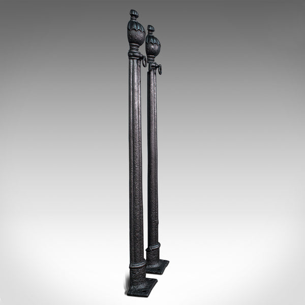 Pair Of, Antique Stable Yard Hitching Posts, Equestrian, Architectural, Georgian