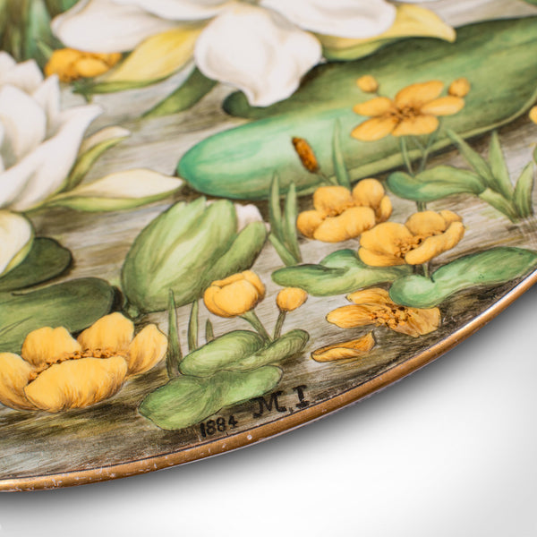 Antique Decorative Charger Plate, English, Ceramic, Dish, Art Nouveau, Victorian