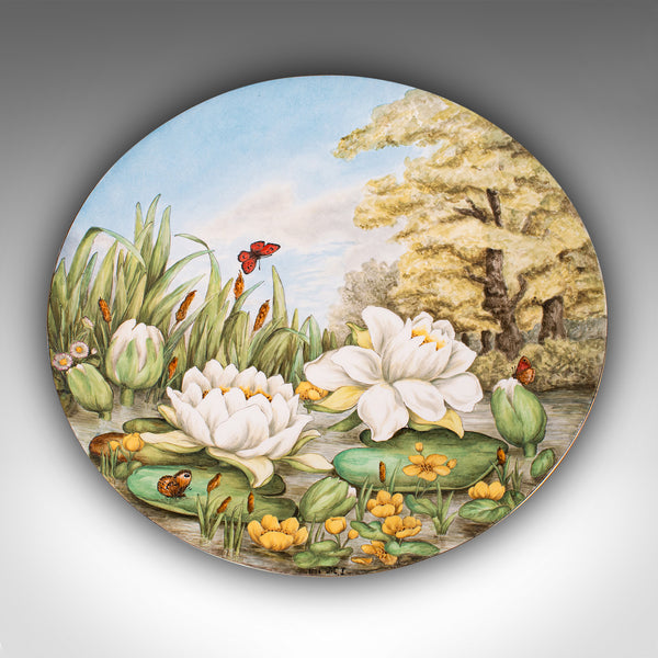 Antique Decorative Charger Plate, English, Ceramic, Dish, Art Nouveau, Victorian