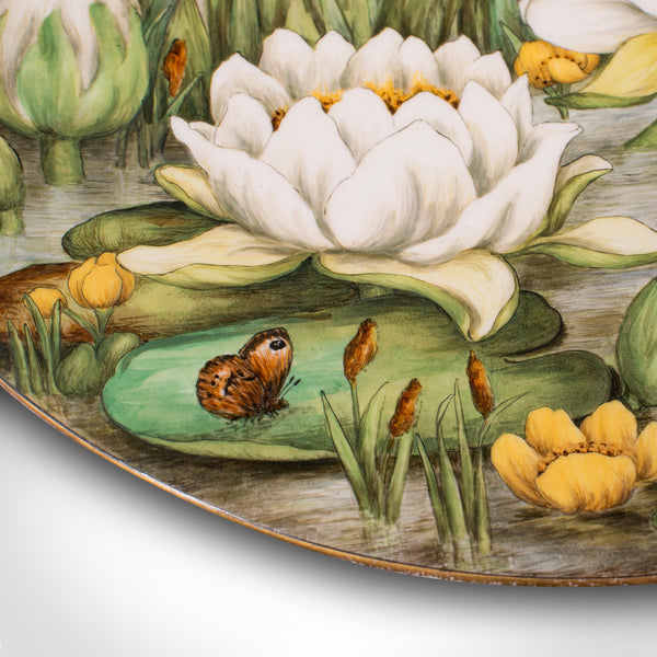Antique Decorative Charger Plate, English, Ceramic, Dish, Art Nouveau, Victorian