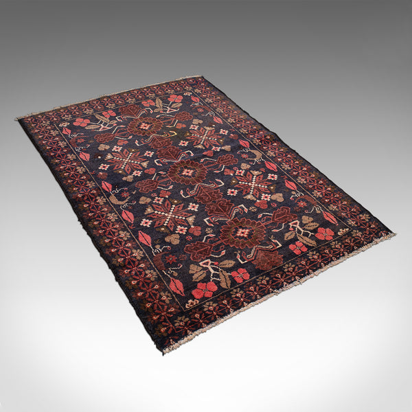 Vintage Decorative Baluchi Rug, Persian, Hall, Lounge Carpet, Late 20th Century