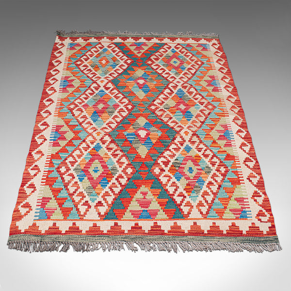 Small Vintage Choli Kilim Rug, Persian, Decorative, Hall, Lounge Carpet, C.1980