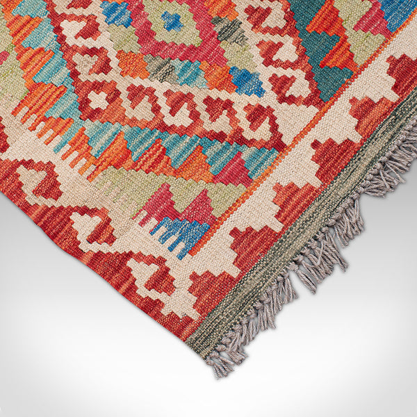 Small Vintage Choli Kilim Rug, Persian, Decorative, Hall, Lounge Carpet, C.1980