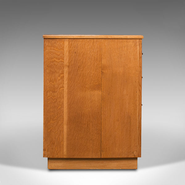 Vintage Office Desk, English, Light Oak, Writing Table, Mid Century, Circa 1960