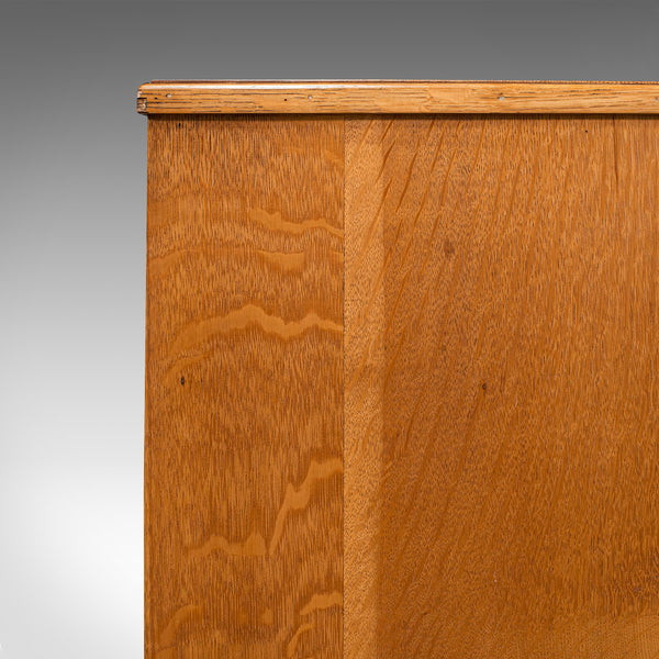 Vintage Office Desk, English, Light Oak, Writing Table, Mid Century, Circa 1960