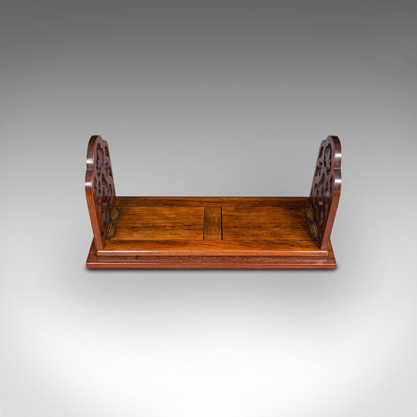 Antique Book Slide, English, Rosewood, Mahogany, Library Stand, Victorian, 1900