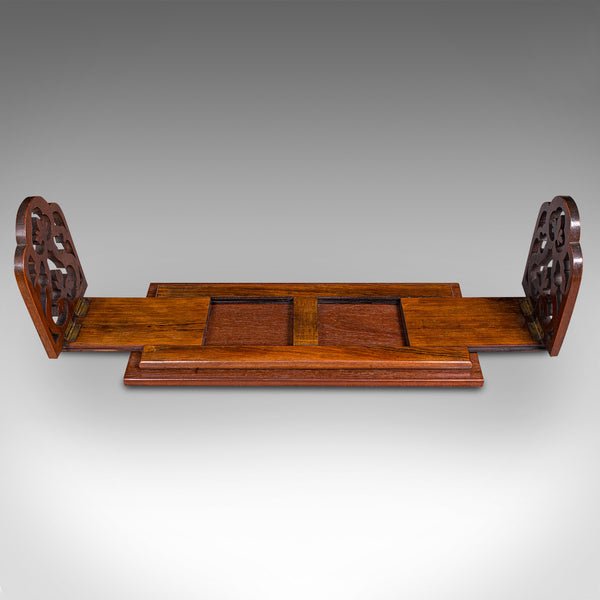 Antique Book Slide, English, Rosewood, Mahogany, Library Stand, Victorian, 1900