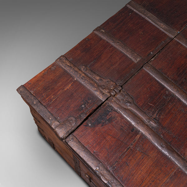 Antique Merchant's Chest, Oriental, Solid Teak, Trunk, William III, Circa 1700