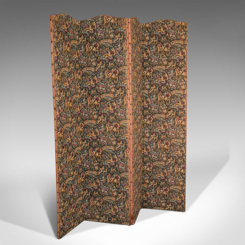 Antique Privacy Screen, French, Needlepoint, Room Divider, Victorian, Circa 1900