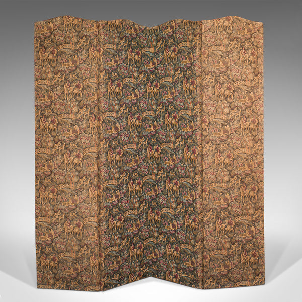 Antique Privacy Screen, French, Needlepoint, Room Divider, Victorian, Circa 1900