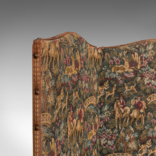 Antique Privacy Screen, French, Needlepoint, Room Divider, Victorian, Circa 1900