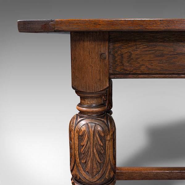 Antique Refectory Table, English, Oak, Dining, Jacobean Revival, Edwardian, 1910