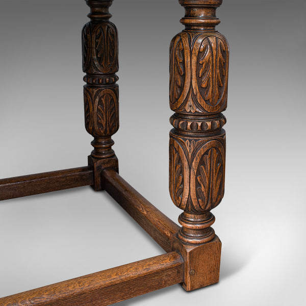 Antique Refectory Table, English, Oak, Dining, Jacobean Revival, Edwardian, 1910