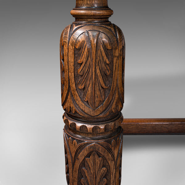 Antique Refectory Table, English, Oak, Dining, Jacobean Revival, Edwardian, 1910