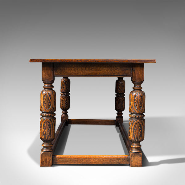 Antique Refectory Table, English, Oak, Dining, Jacobean Revival, Edwardian, 1910