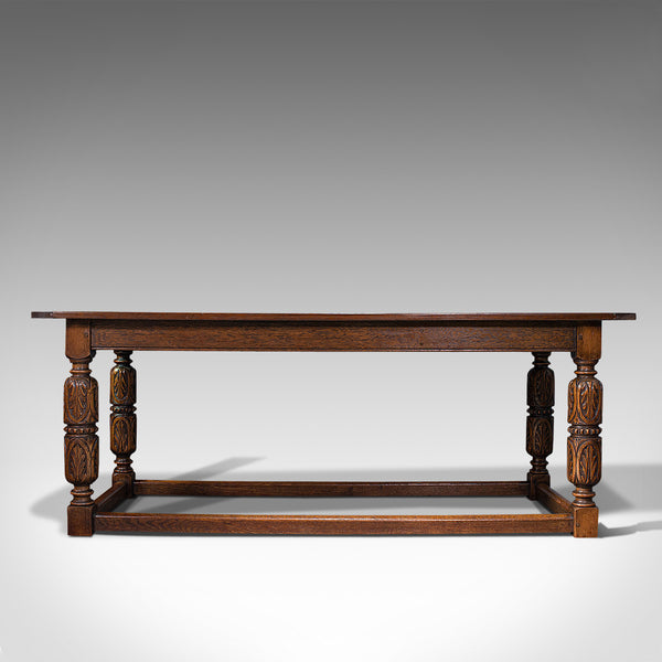 Antique Refectory Table, English, Oak, Dining, Jacobean Revival, Edwardian, 1910