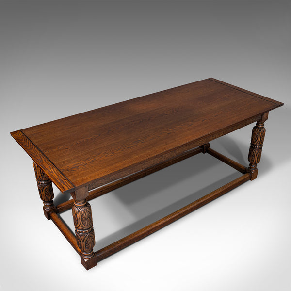 Antique Refectory Table, English, Oak, Dining, Jacobean Revival, Edwardian, 1910
