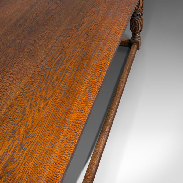 Antique Refectory Table, English, Oak, Dining, Jacobean Revival, Edwardian, 1910