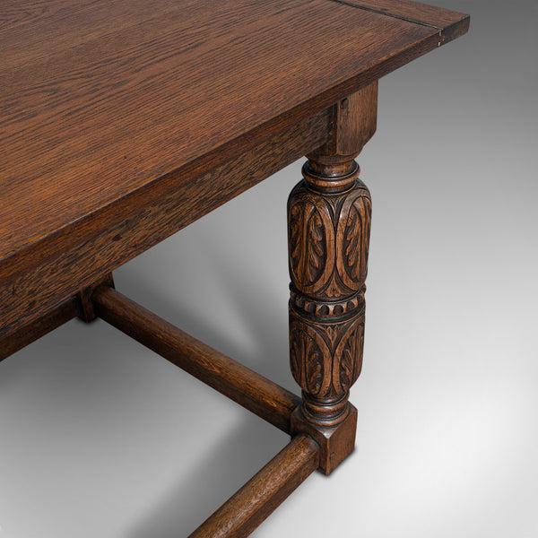 Antique Refectory Table, English, Oak, Dining, Jacobean Revival, Edwardian, 1910