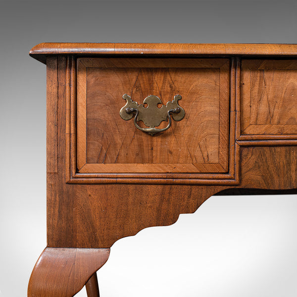 Antique Writing Desk, English, Burr Walnut, Oak, Lowboy, Table, Georgian, C.1800