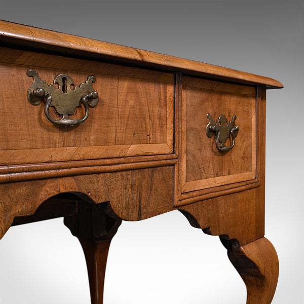 Antique Writing Desk, English, Burr Walnut, Oak, Lowboy, Table, Georgian, C.1800