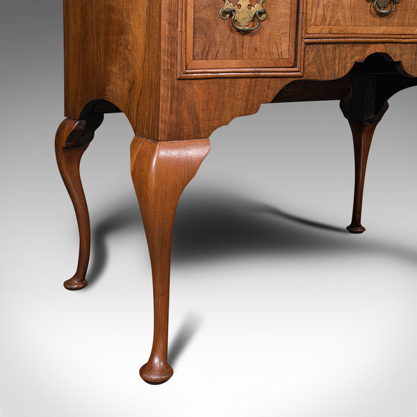 Antique Writing Desk, English, Burr Walnut, Oak, Lowboy, Table, Georgian, C.1800