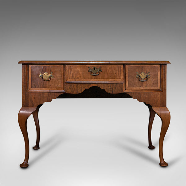 Antique Writing Desk, English, Burr Walnut, Oak, Lowboy, Table, Georgian, C.1800