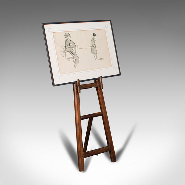 Antique Artist's Easel, English, Picture Stand, Arts And Crafts, Victorian, 1900
