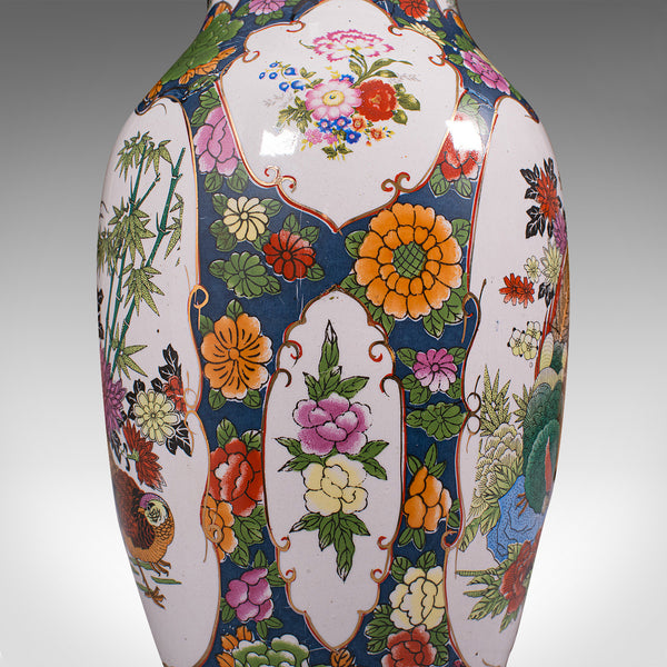 Vintage Baluster Flower Vase, Oriental, Ceramic, Display Urn, Art Deco, C.1940