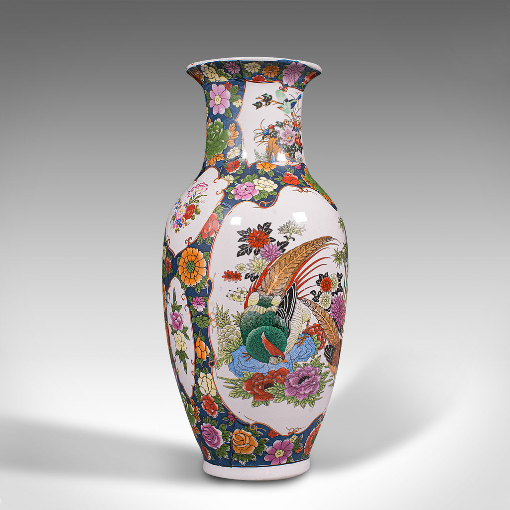 Vintage Baluster Flower Vase, Oriental, Ceramic, Display Urn, Art Deco, C.1940