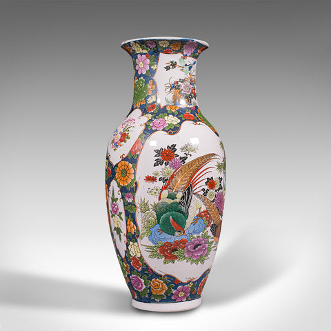 Vintage Baluster Flower Vase, Oriental, Ceramic, Display Urn, Art Deco, C.1940