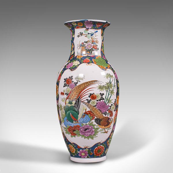 Vintage Baluster Flower Vase, Oriental, Ceramic, Display Urn, Art Deco, C.1940