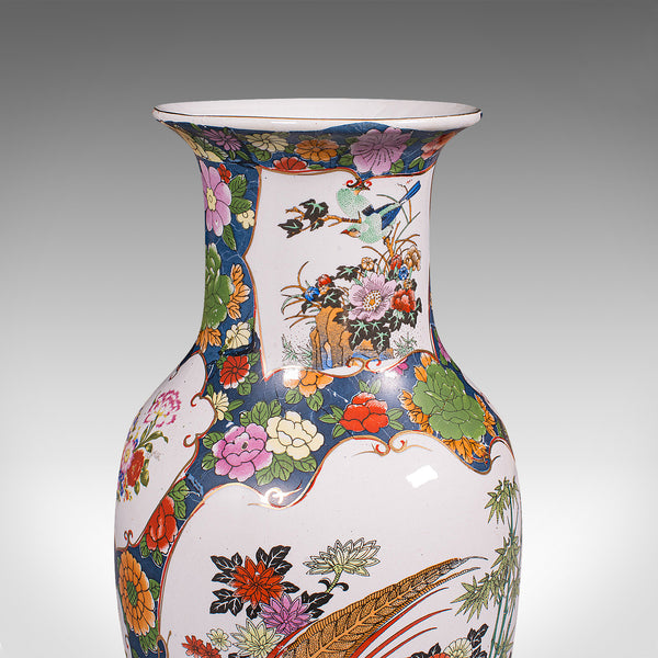 Vintage Baluster Flower Vase, Oriental, Ceramic, Display Urn, Art Deco, C.1940