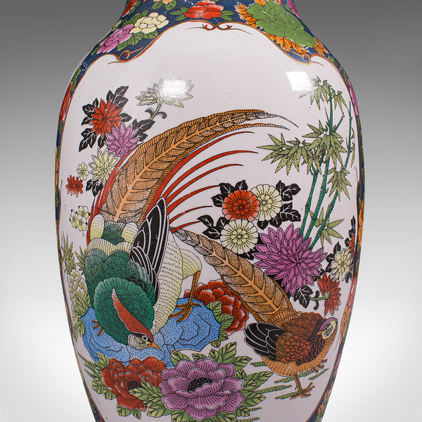 Vintage Baluster Flower Vase, Oriental, Ceramic, Display Urn, Art Deco, C.1940