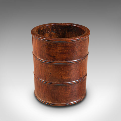 Small Antique Treen, English, Walnut, Artist's Brush Pot, Desk Tidy, Victorian