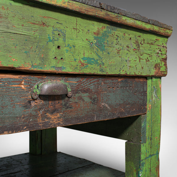 Large Antique Industrial Mill Table, English, Pine, Kitchen Island, Victorian