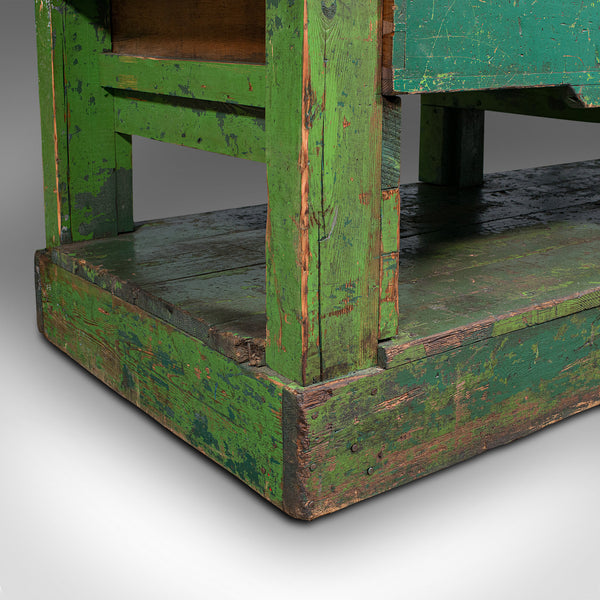 Large Antique Industrial Mill Table, English, Pine, Kitchen Island, Victorian