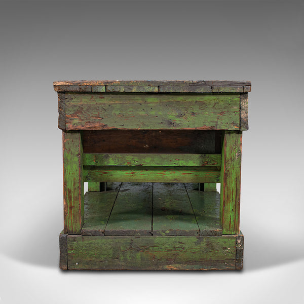 Large Antique Industrial Mill Table, English, Pine, Kitchen Island, Victorian