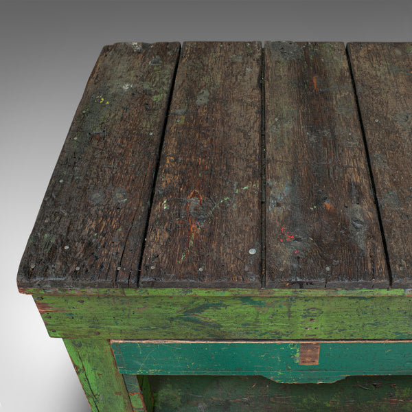 Large Antique Industrial Mill Table, English, Pine, Kitchen Island, Victorian