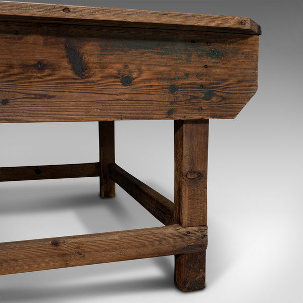 Large Antique Textiles Table, English, Pine, Shop, Retail, Display, Victorian