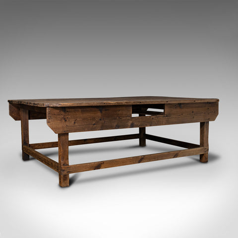 Large Antique Textiles Table, English, Pine, Shop, Retail, Display, Victorian