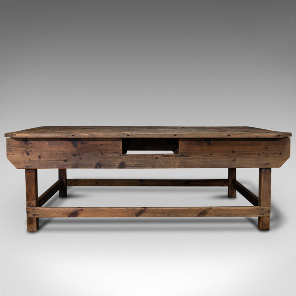 Large Antique Textiles Table, English, Pine, Shop, Retail, Display, Victorian