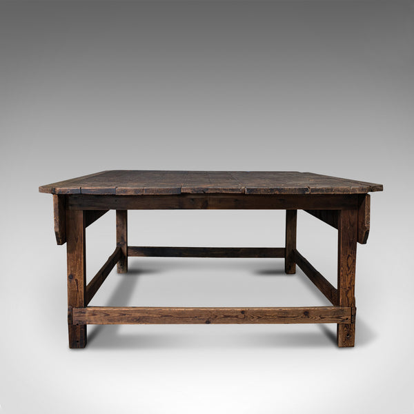Large Antique Textiles Table, English, Pine, Shop, Retail, Display, Victorian
